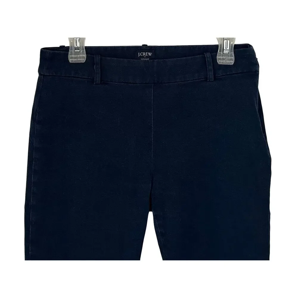 J. Crew Winnie Pant in Stretch Cotton Navy Blue H5159 Size 6
